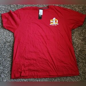NWT Majestic NFL SF 49ers Superbowl On The 50 Red Graphic Shirt 2XL